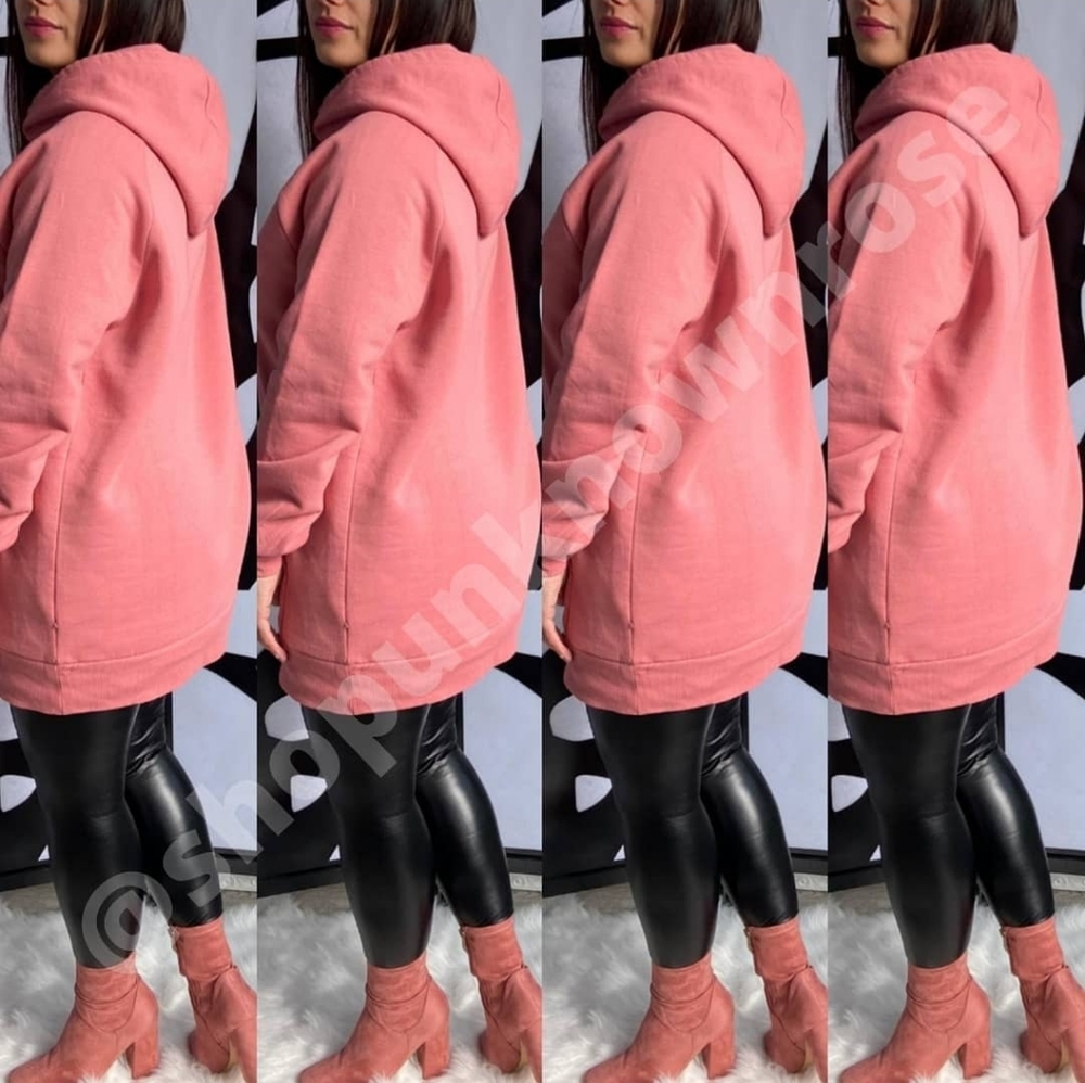 Dusty Rose Side Tie Dye Hoodie